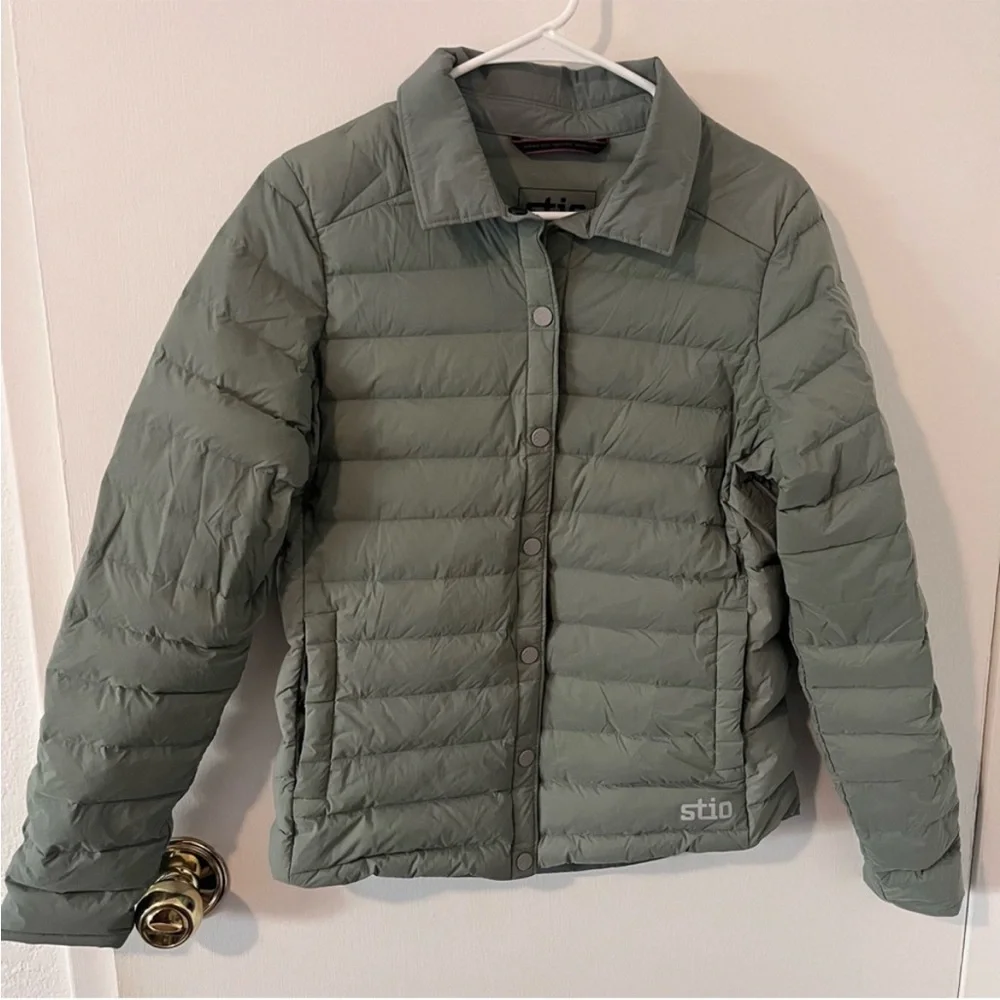 Stio Skillet Snap Insulated Stretch Down Jacket in Sage Green - Picture 1 of 12